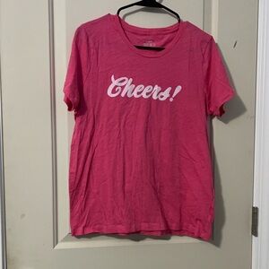 J Crew “Cheers!” Lightweight tee - PINK / SIZE L